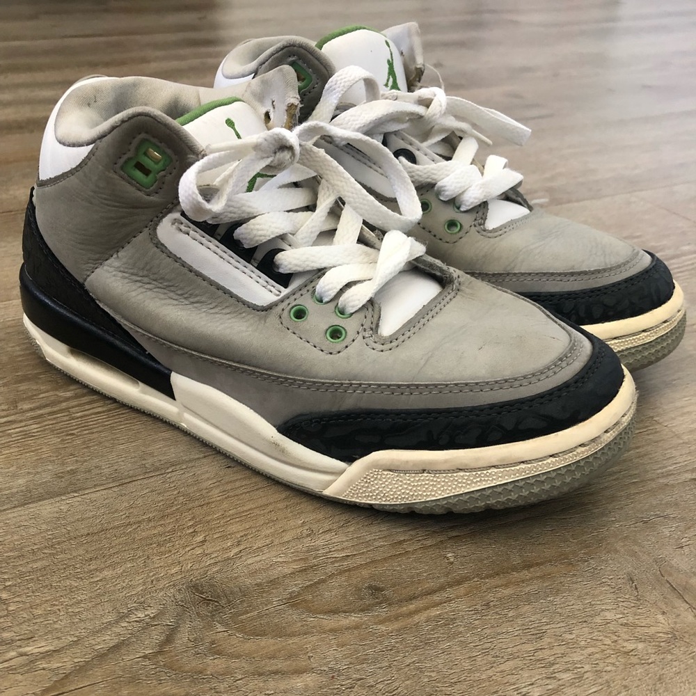 Nike Air Jordan 3 Chlorophyll Basketball Shoes 398614-006 Size 4.5Y Woman’s 6